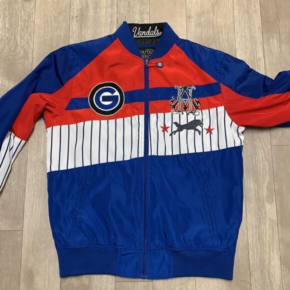 Mens Heritage By America 76’ Vandals Patriotic Full‎ Zip Lightweight Jacket - Picture 3 of 9